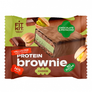 Протеиновое пирожное Брауни "Шоколад-Фисташка" FitKit